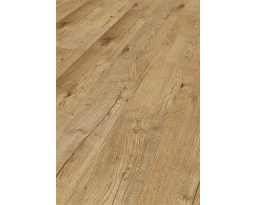 Nahaufnahme von hellem Laminatboden mit Holzoptik