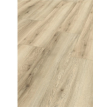 Nahaufnahme von hellem Laminatboden mit Holzstruktur