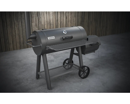 Smoker Grill mit Ablageflächen und Rädern