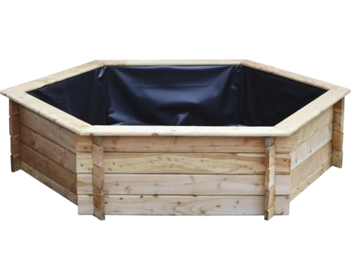 Hochteich promadino Miniteich 6eck-Hochteich, natur, Lärche mit Teichfolie 145 x 128 x 41 cm Hochteich promadino Miniteich 6eck-Hochteich, natur, Lärche mit Teichfolie 145 x 128 x 41 cm