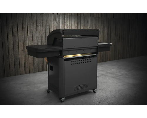 Gasgrill mit Ablageflächen und Rollen