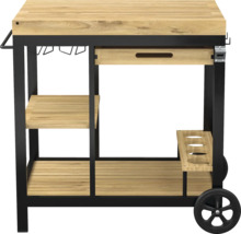 Servierwagen mit Holzablage und Schublade