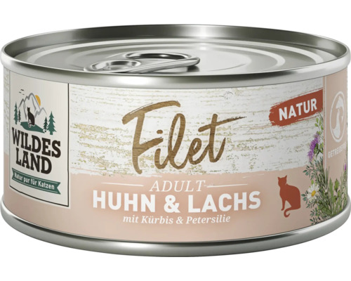 Katzenfutter nass Wildes Land Filet Huhn & Lachs 80 g