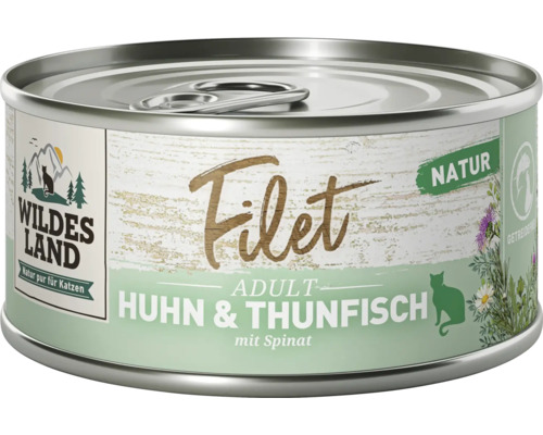 Katzenfutter nass Wildes Land Filet Huhn & Thunfisch 80 g