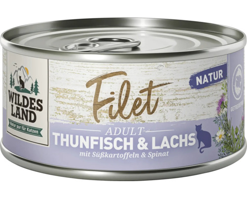 Katzenfutter nass Wildes Land Filet Thunfisch & Lachs 80 g
