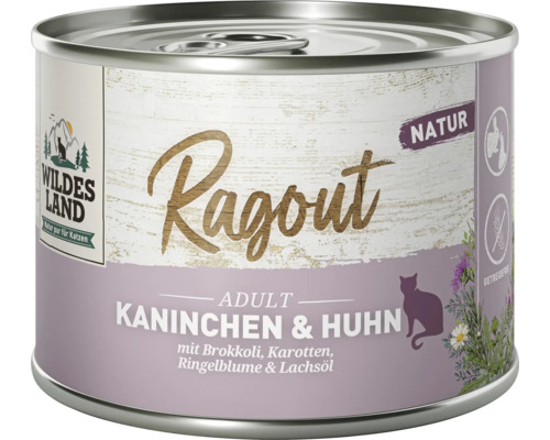 Katzenfutter nass Wildes Land Ragout Kaninchen & Huhn 180 g