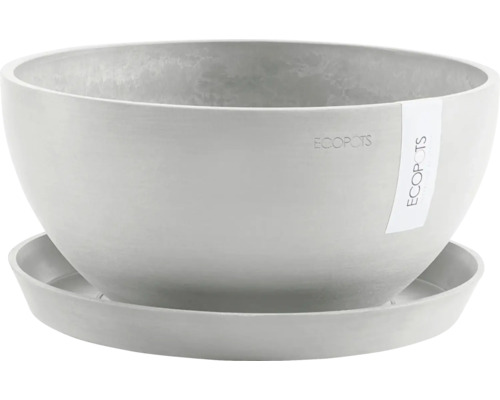 Runde Pflanzschale aus Kunststoff mit Untersetzer