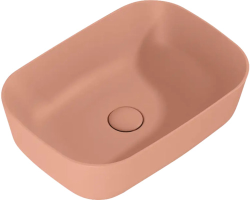 Aufsatzwaschbecken Jungborn NONUS DECEM eckig 45,5x32,5 cm rosa ohne Beschichtung Rechteckiges Aufsatzwaschbecken aus Keramik