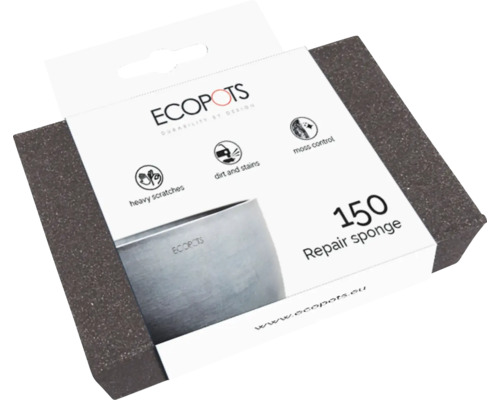 Ecopots Reparaturschwamm 150 zur Beseitigung von starken Kratzern, Schmutz und Flecken sowie zur Mooskontrolle