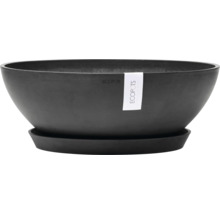 Schwarze Ecopots Pflanzschale mit Untersetzer