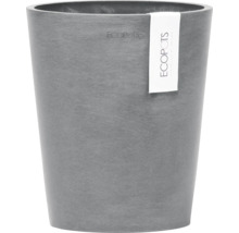 Grauer Pflanztopf mit Etikett