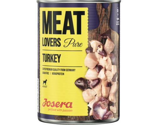 Hundefutter nass Josera Meat Lovers Pure Turkey 400 g Pute Monopotein, Singlefleisch Hundefutter nass Josera Meat Lovers Pure Turkey 400 g Pute Monopotein, Singlefleisch