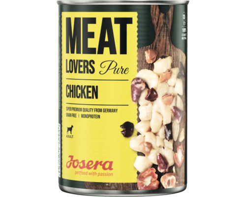 Hundefutter nass Josera Meat Lovers Pure Chicken 400 g Huhn Monopotein, Singlefleisch Hundefutter nass Josera Meat Lovers Pure Chicken 400 g Huhn Monopotein, Singlefleisch