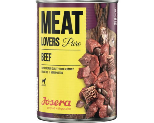 Hundefutter nass Josera Meat Lovers Pure Beef 400 g Rind Monopotein, Singlefleisch Hundefutter nass Josera Meat Lovers Pure Beef 400 g Rind Monopotein, Singlefleisch