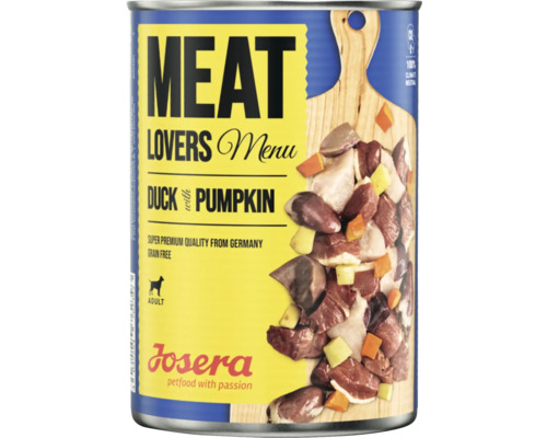 Hundefutter nass Josera Meat Lovers Menu Duck with Pumpkin 400 g Ente mit Kürbis Hundefutter nass Josera Meat Lovers Menu Duck with Pumpkin 400 g Ente mit Kürbis