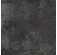 Nahaufnahme einer dunkelgrauen Wandfliese mit matter Oberfläche und Betonoptik.