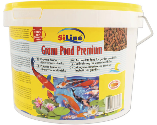 Teichfischfutter SiLine Granupond Premium Goldfischfutter 10,8 l Futtereimer für Gartenteichfische