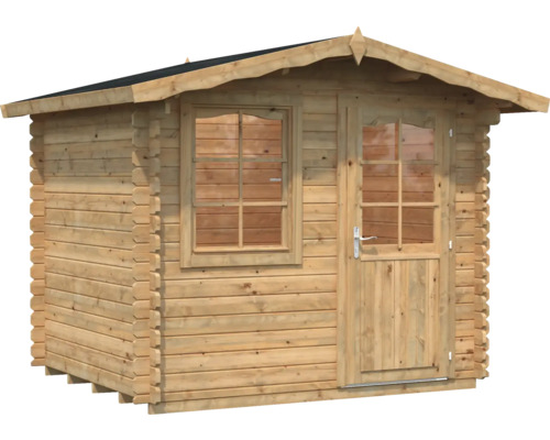 Holzgartenhaus mit Fenster und Tür