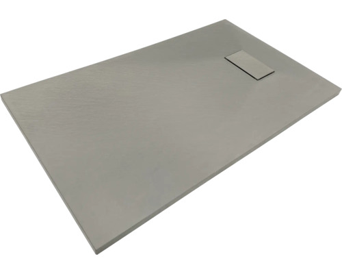 Extraflache Rechteck-Duschwanne Sanotechnik SMC 80x100x2.6 cm grau matt Rechteckige Duschwanne aus Mineralguss