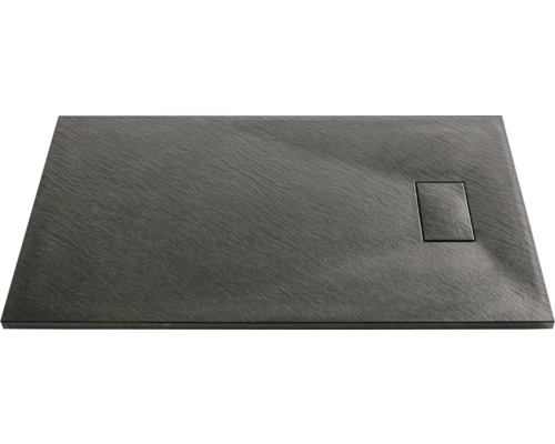 Extraflache Rechteck-Duschwanne Sanotechnik SMC 80x120x2.6 cm schwarz matt