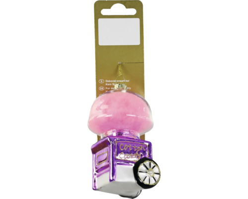 Christbaumhänger Zuckerwattewagen Glas pink