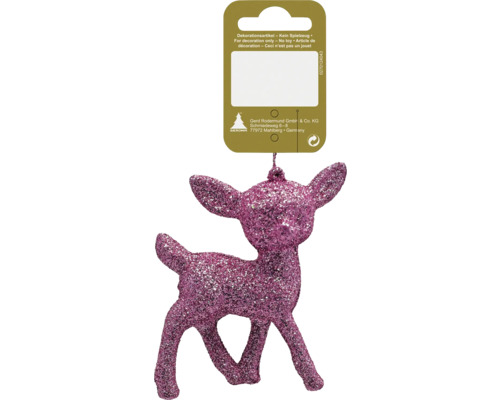 Christbaumhänger Bambi Glitzer rosa