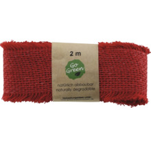 Rolle rotes Dekoband aus Jute, 2 Meter lang