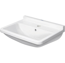 Waschbecken aus Keramik mit Hahnloch und Überlauf