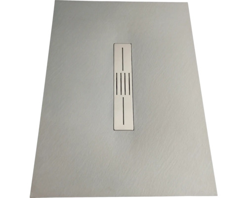 Extraflache Rechteck-Duschwanne Sanotechnik SMC 80x170x2.6 cm grau matt Rechteckige Duschwanne mit Ablauf