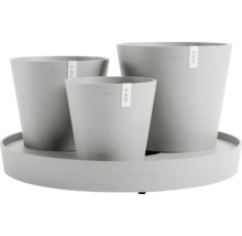 Dreier-Set Ecopots Amsterdam Blumentöpfe auf Untersetzer