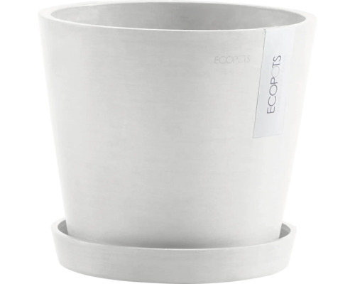 Weißer Pflanztopf mit Untersetzer