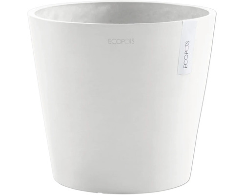 Weißer Pflanztopf aus Kunststoff