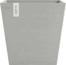 Grauer, quadratischer Pflanzkübel