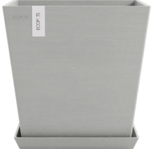 Quadratischer Pflanztopf aus Kunststoff mit Untersetzer