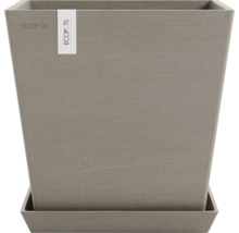 Quadratischer Pflanztopf aus Kunststoff mit Untersetzer