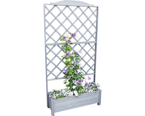 Blumenkasten mit Rankgitter Botanica promadino Holz 110 x 32 x 210 cm grau