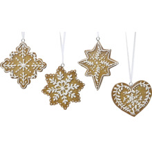 Dekorative Lebkuchenanhänger für Weihnachten in verschiedenen Formen