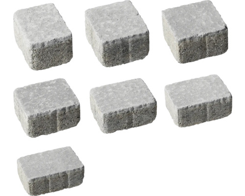 Kartäuser Pflaster Antik Hellgraumix 8 cm Sieben graue Pflastersteine aus Beton für den Gartenweg