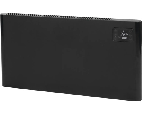 Schwarzer Elektroheizkörper mit Display