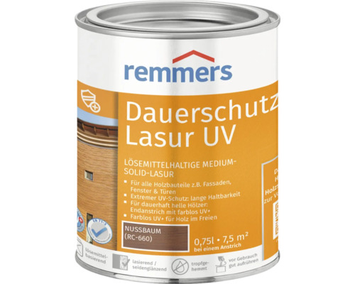 Langzeit-Lasur Remmers UV nussbaum 750 ml