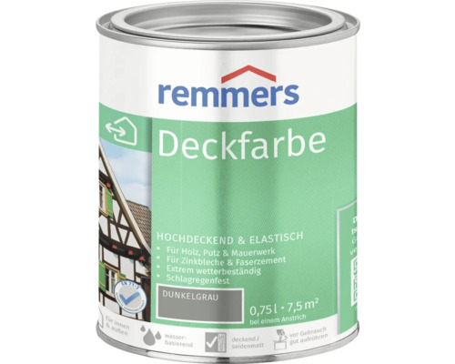 Remmers Holzfarbe Wetterschutzfarbe Dunkelgrau 750 ml