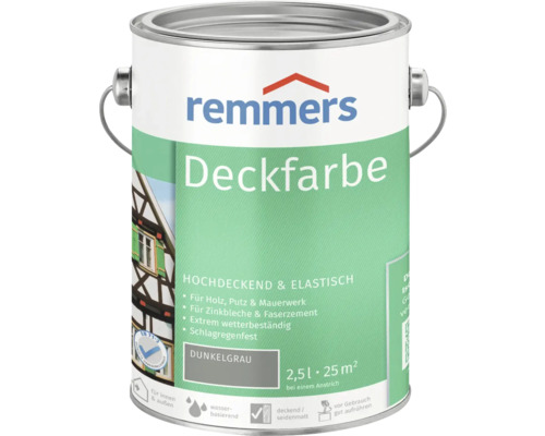 Remmers Holzfarbe Wetterschutzfarbe Dunkelgrau 2,5 l