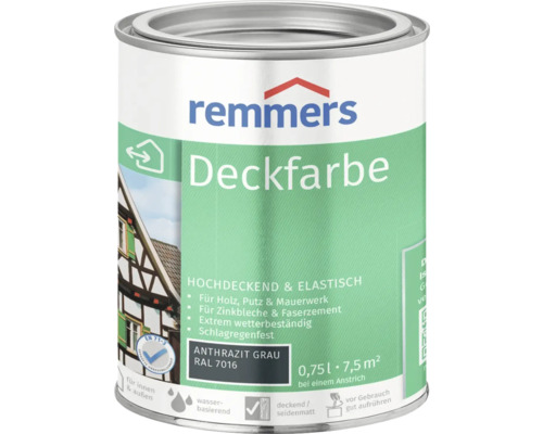 Remmers Holzfarbe Wetterschutzfarbe Anthrazitgrau 750 ml