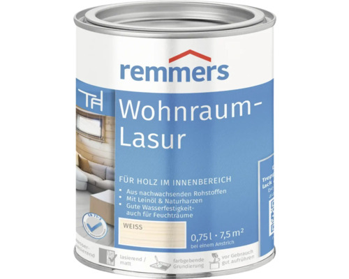 Wohnraum-Lasur Remmers weiß 750 ml