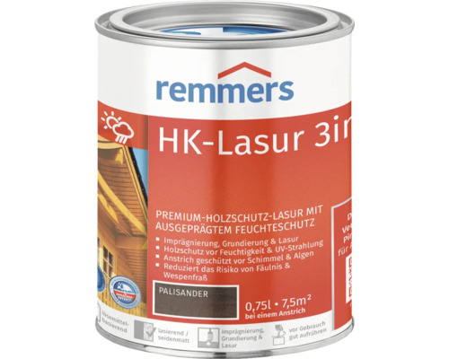 Remmers HK Lasur 3in1 Palisander Farbton im 0,75 Liter Gebinde