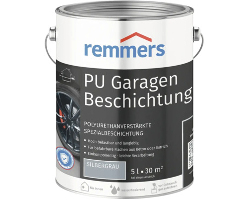 Remmers PU Garagenbeschichtung silbergrau matt 5 L Remmers PU Garagenbeschichtung im Metalleimer