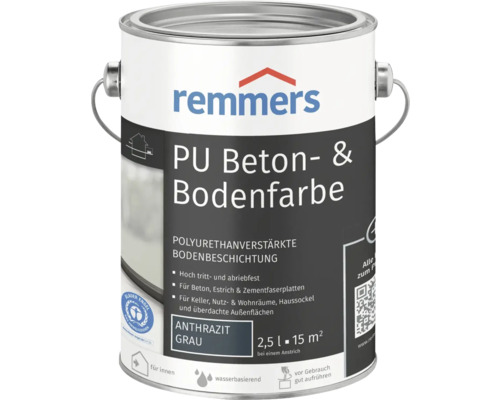Remmers PU Betonfarbe und Bodenfarbe anthrazit 2,5L Remmers PU Beton- und Bodenfarbe im Gebinde