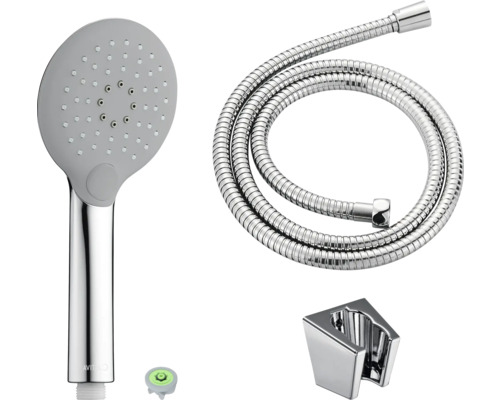 Brausegarnitur mit Handbrause, Brauseschlauch und Brausehalter