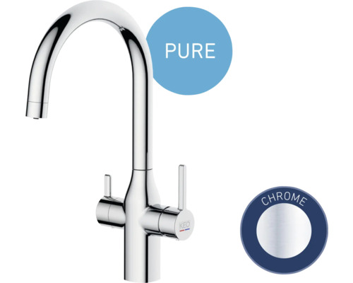 Spültischarmatur aus Chrom mit hohem Auslauf