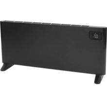 Schwarzer Konvektorheizkörper mit Display und Standfüßen